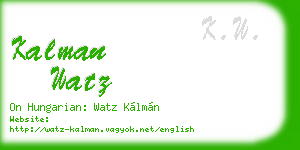 kalman watz business card
